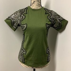Green, sequined top